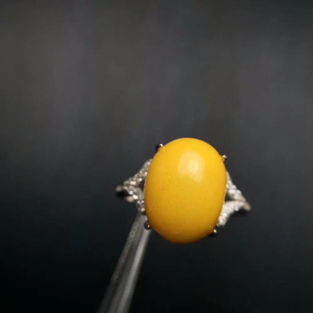 Uloveido искусственное серебряное овальное кольцо из натурального пчелиного воска