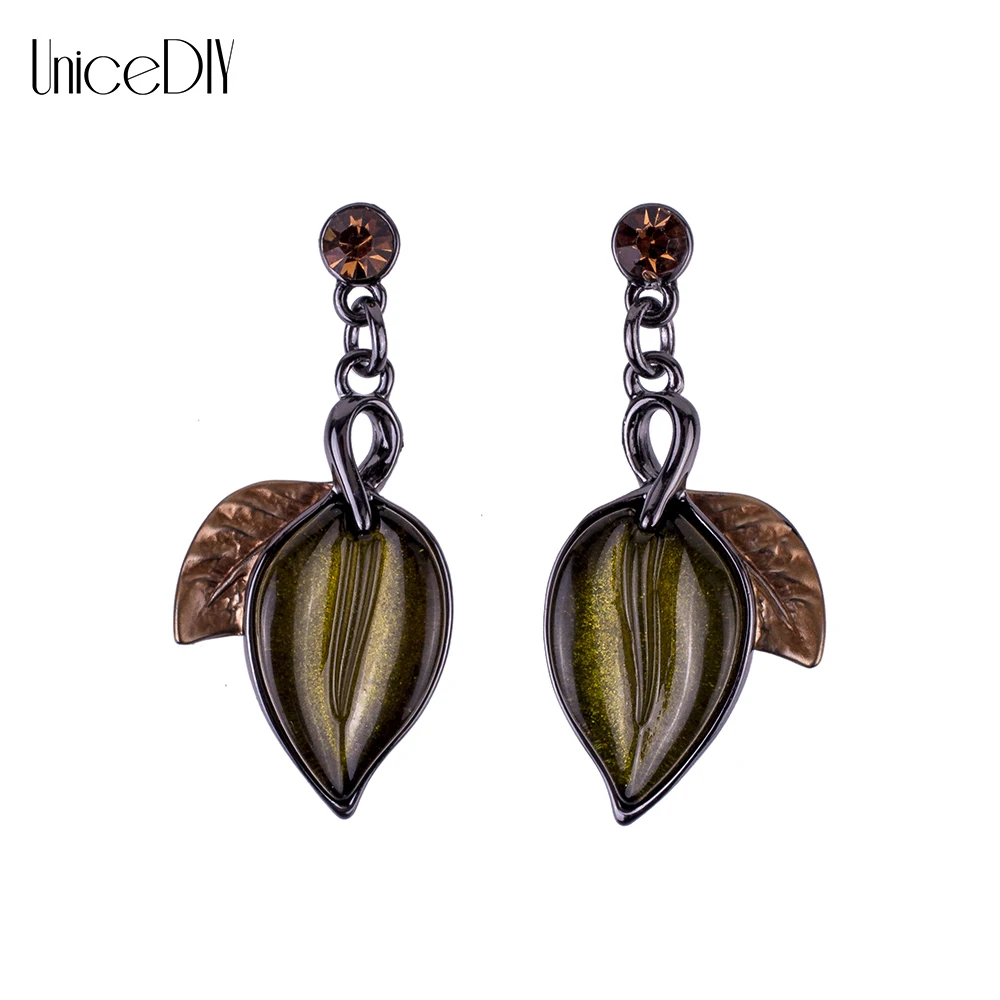 MS1504796 Fashion Jewelry Sets High Quality Necklace For Women Black zinc Plated Crystal Resin Leaf Design Gift |