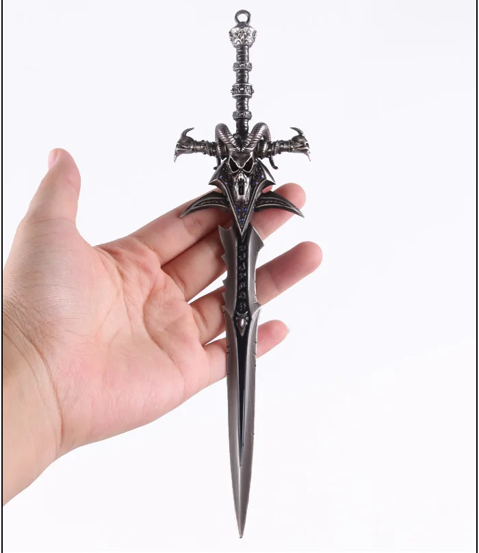22 см или 30 см Высокое качество сплав Frostmourne меч инкрустированный синий бриллиант, WOW Lich King Arthas оружие Модель с носителем инструмента