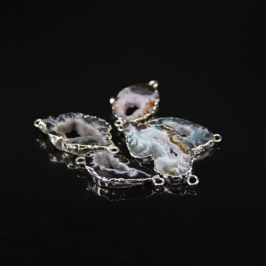 5 шт./лот соединитель для плиты Geode Freeform Натуральный Druzy Agates сырье дюрси кварц