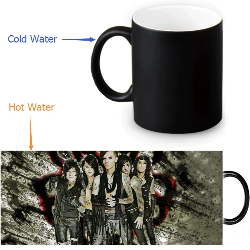 Волшебная кружка с черной вуалью для невесты Термокружка изменением цвета на