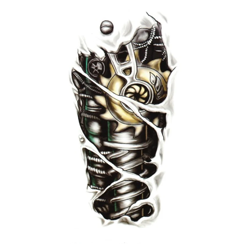 Большие наклейки для татуировок на спине 10 шт. боди-арта золотого цвета день