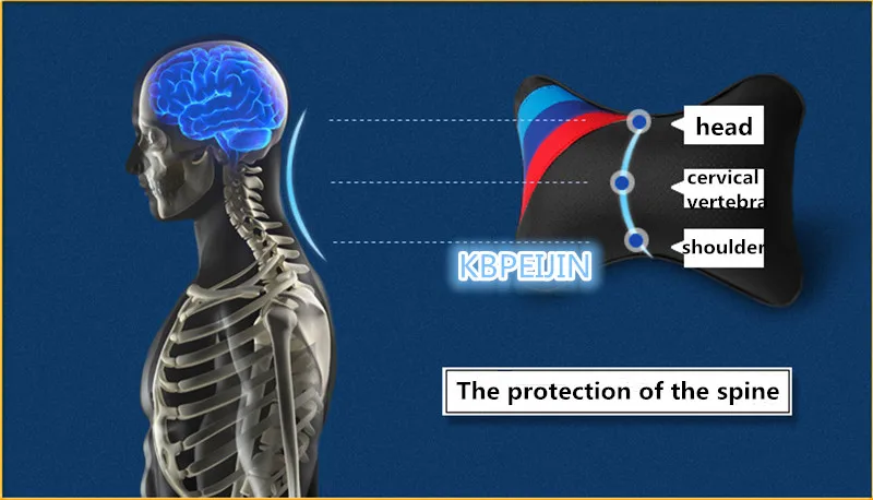 Подушка под шею автомобильного сиденья 2 шт. удобный кожаный подголовник для Skoda