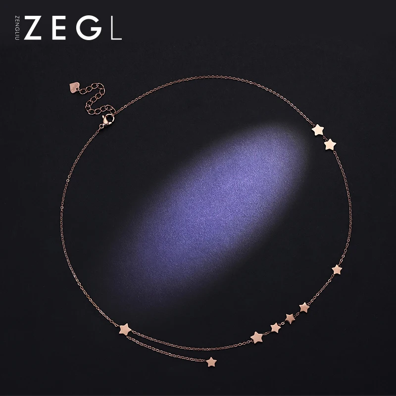 Женское Ожерелье с звездой ZEGL ожерелье из розового золота Простой