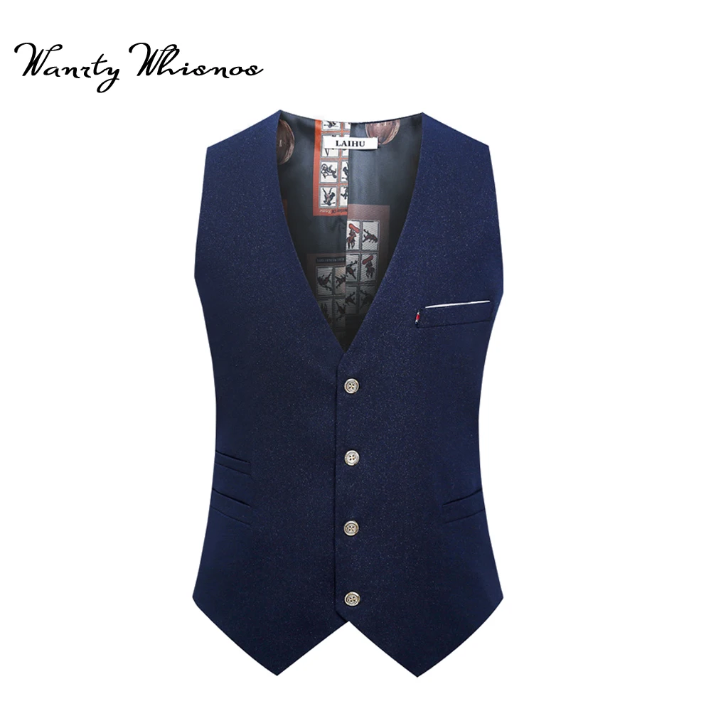 

Мужской костюмный жилет в английском стиле, брендовый мужской жилет для официального бизнеса, осенне-весенний жилет для мужчин, приталенны...