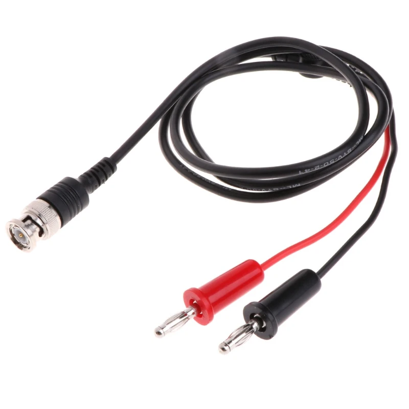 

2pcs Red and Black BNC Q9 Dual Rollable Banana Plug Socket Test Line Probe Leads Cable Connector