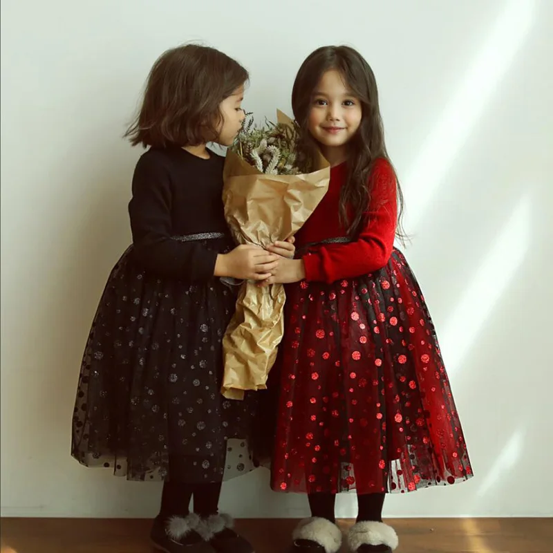 Зимнее платье принцессы для девочек детское нарядное Свадебное бальное с