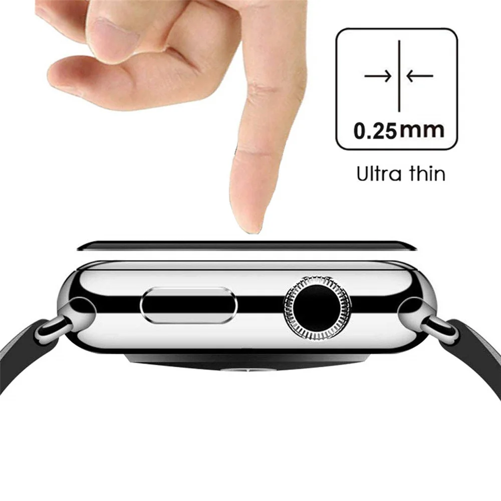 Закаленное 3d стекло для Apple Watch SE Series 6 5 4 3 2 пленка без пузырьков защиты экрана от