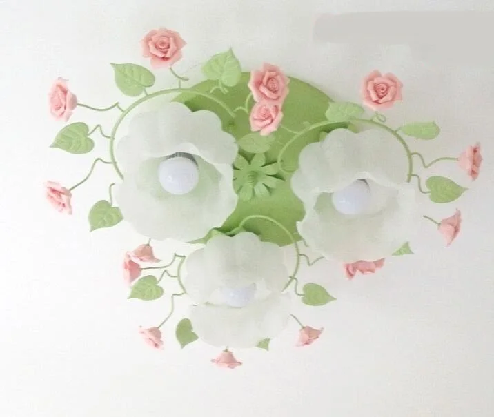 Flower rose LED pendant light cloud frosted glass lamp shade absorb simple dinner sitting room bedroom petals ZL360 | Лампы и
