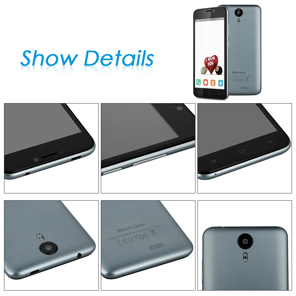 Оригинал Blackview BV2000S смартфон MTK6580 4 ядра сотовых телефонов 1 GB 8 Android 5 3g gps мобильного