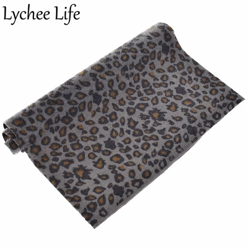 Бархатная ткань Lychee Life A4 с леопардовым принтом цветная 29x21 см сделай сам для