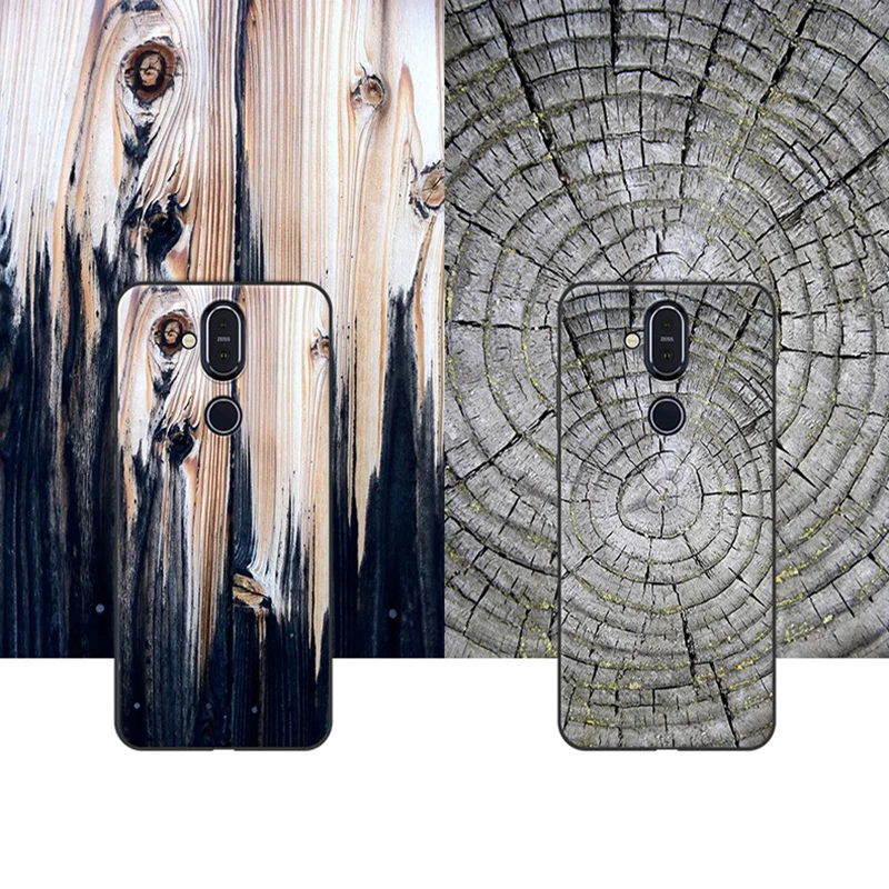 For Nokia 8.1 2018 Case wood stone style soft Silicone phone Cases TA-1131 back Cover Nokia8.1 Protection Shell coque | Мобильные