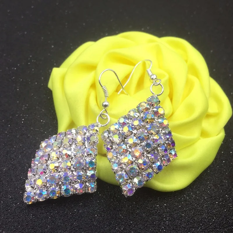 Серьги-стразы DollyBling оригинальный дизайн изогнутые прямоугольные для свадьбы