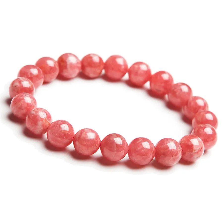 

Natural Ice Rhodochrosite Stone Charm Love Stretch Bracelet Femme Free Shipping Just One 2018 New Women's Stretch Bracelet 9.5mm