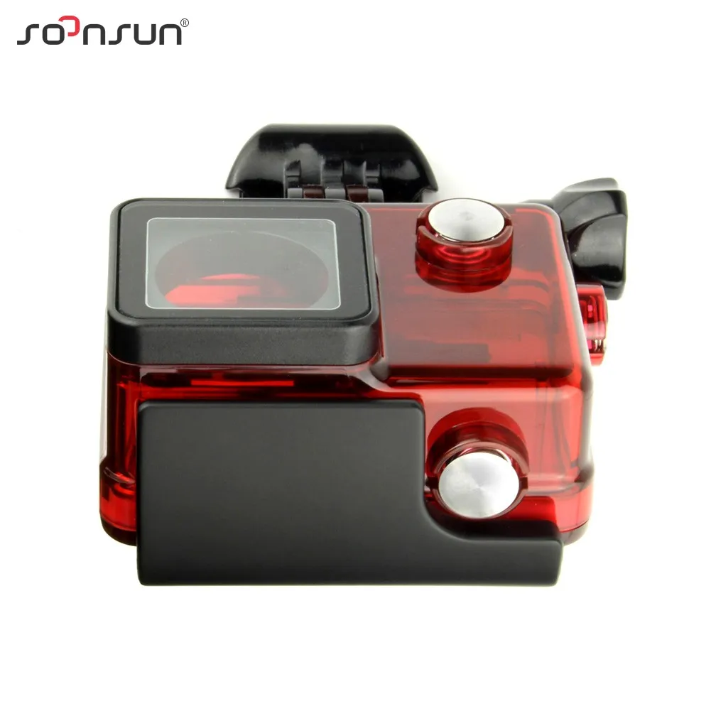 Водонепроницаемый корпус SOONSUN с крышкой для объектива GoPro Hero 3 + 4 аксессуары