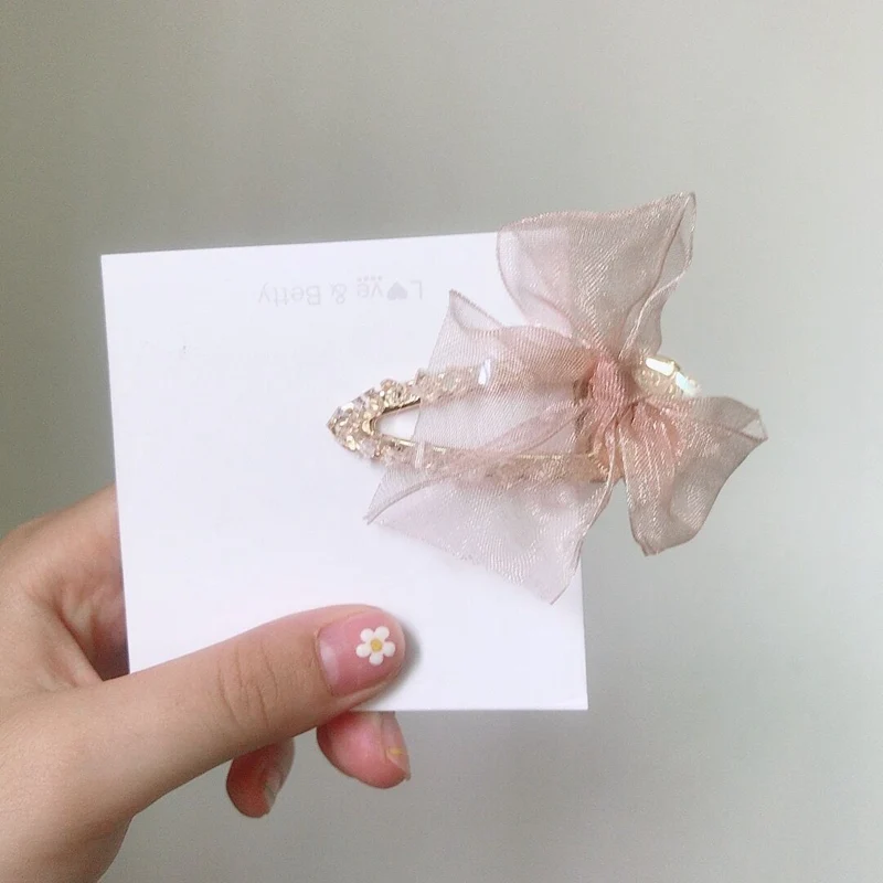 MENGJIQIAO новые корейские Кружевные Полые Кристальные треугольные заколки для волос модные красивые заколки Заколки ювелирные аксессуары для волос