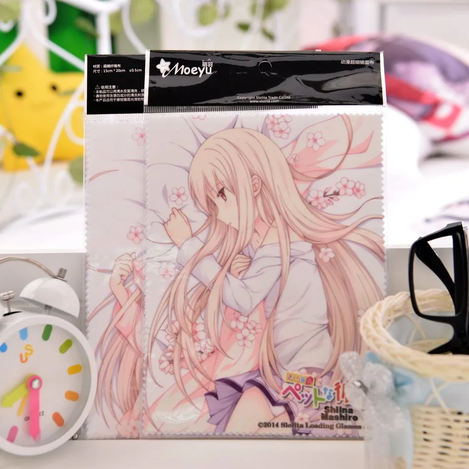 2pcs/Set Anime Sunglasses Glasses Cloth Microfiber Fiber Eyeglasses Screen Cleaner Clothes Shiina Mashiro | Аксессуары для одежды