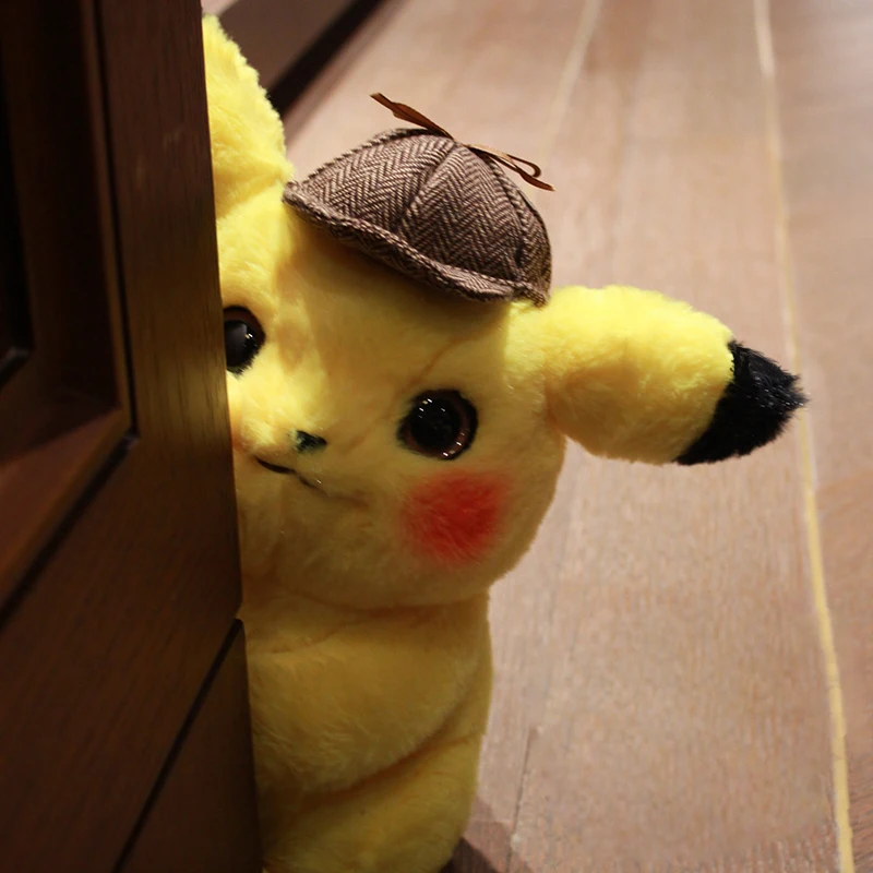 28cmOriginal Detective Pikachued плюшевые игрушки хорошего качества милые Аниме Дети