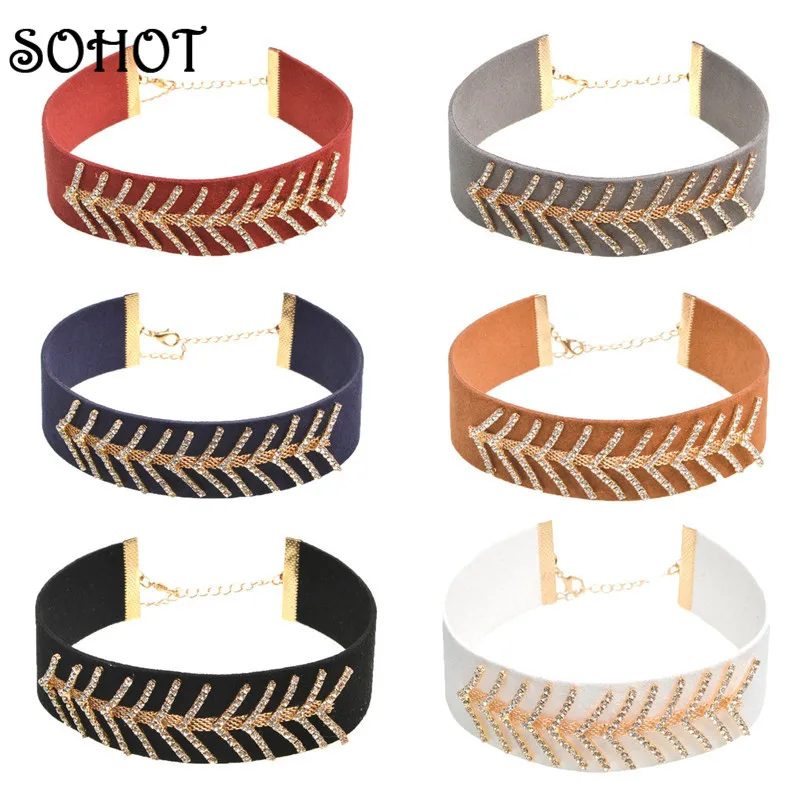 SOHOT/6 цветов модные стильные ожерелья Чокеры в стиле панк из искусственной кожи с