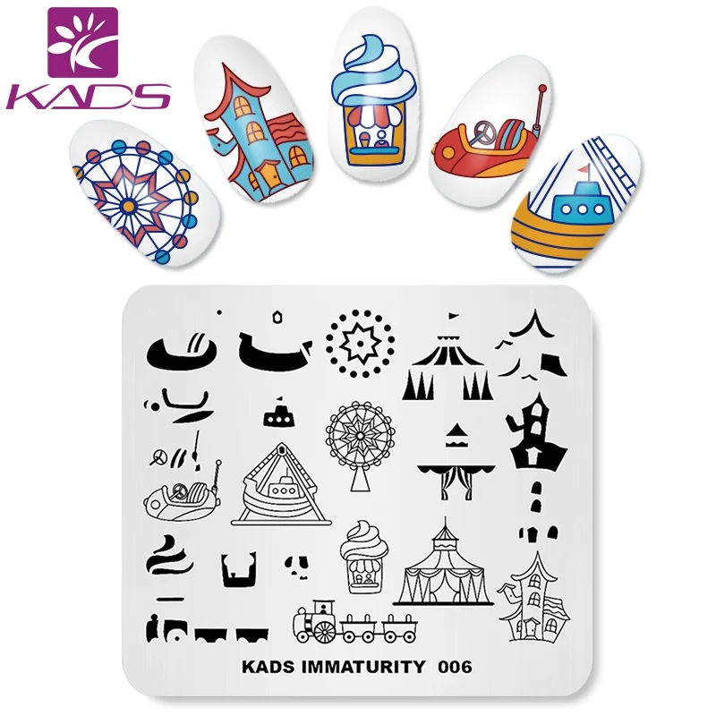 KADS Immaturity-006 Nail Stamping Plates Joyful Designs Art Stamp Template Image Plate DIY Manicure Accessories for Nails | Красота и