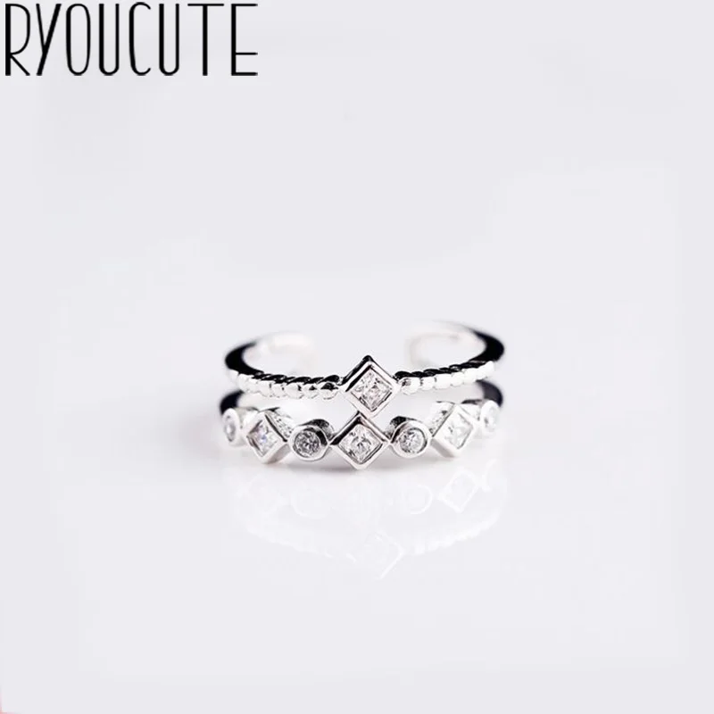 Новые Кольца с фианитом для женщин женские винтажные открытые античные кольца в