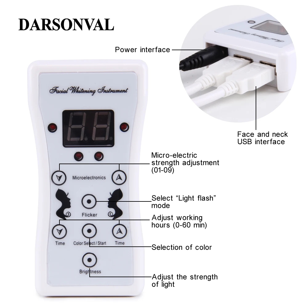 Darsonval 7 цветов Led маска для лица и шеи лица PDT светодиодный светильник фотонная фототерапия устройство отбеливание морщин и акне уход за кожей