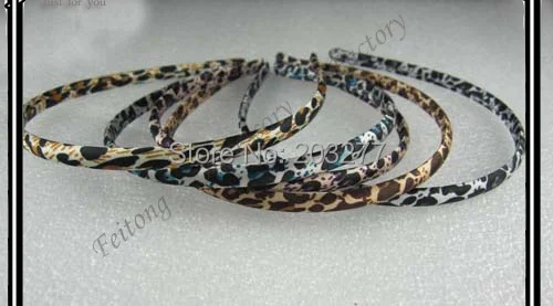 7 мм повязки на голову леопардовые Сатиновые детские 50 шт./лот 5 видов цветов