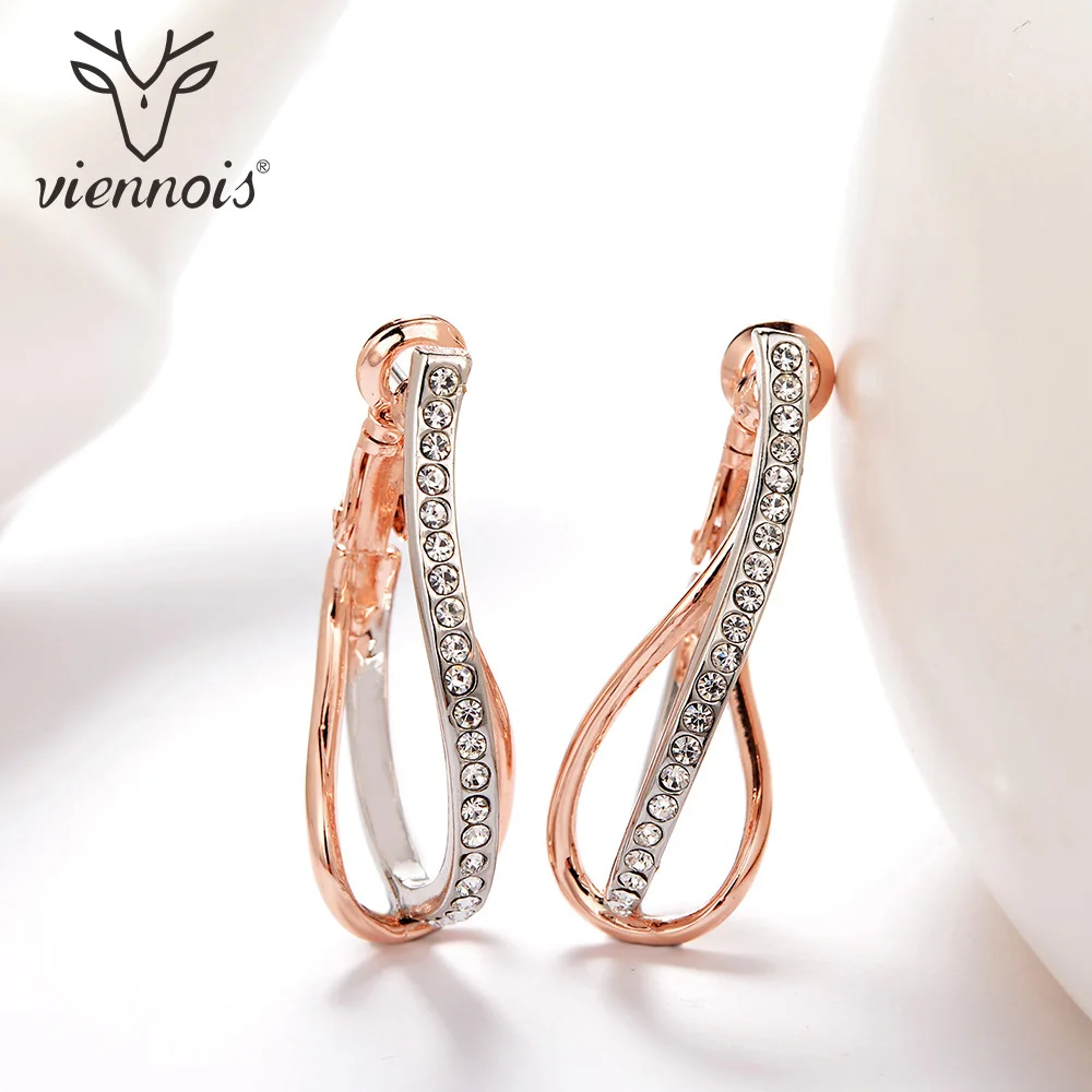 Viennois витой Мода геометрический Серьги кольца для Для женщин розового золота Цвет