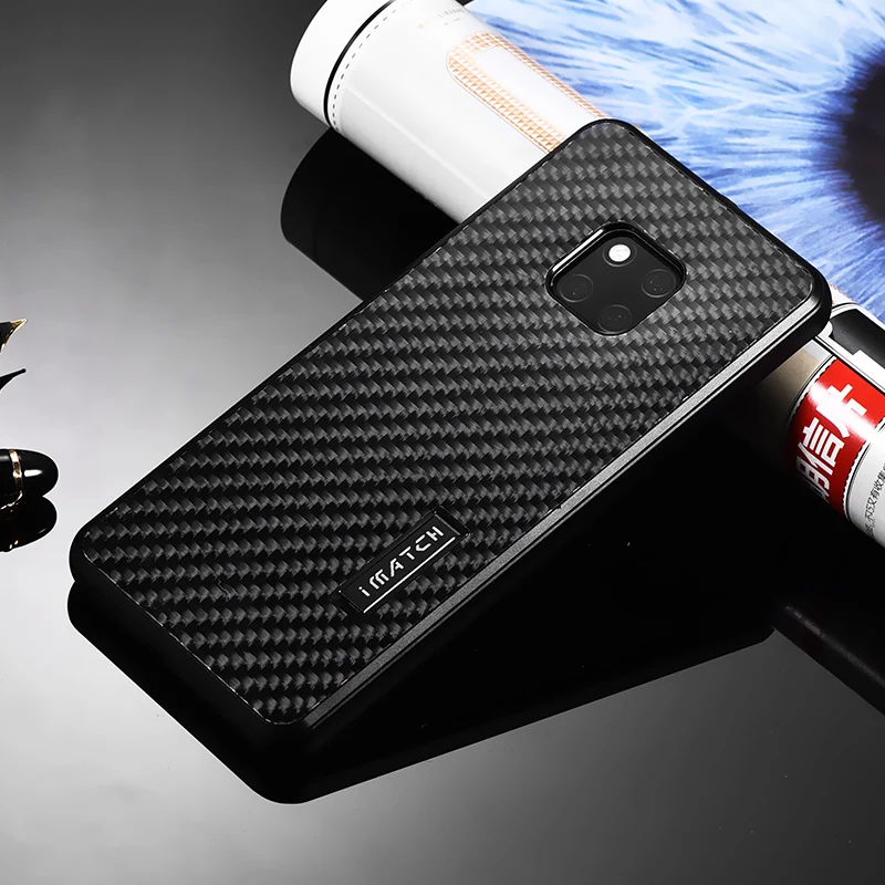 

Imatch Real Carbon Fiber & Aluminum Metal Case For Huawei Mate 20/ Pro Luxury Full Protection Back Cover For Huawei Mate 20 Case