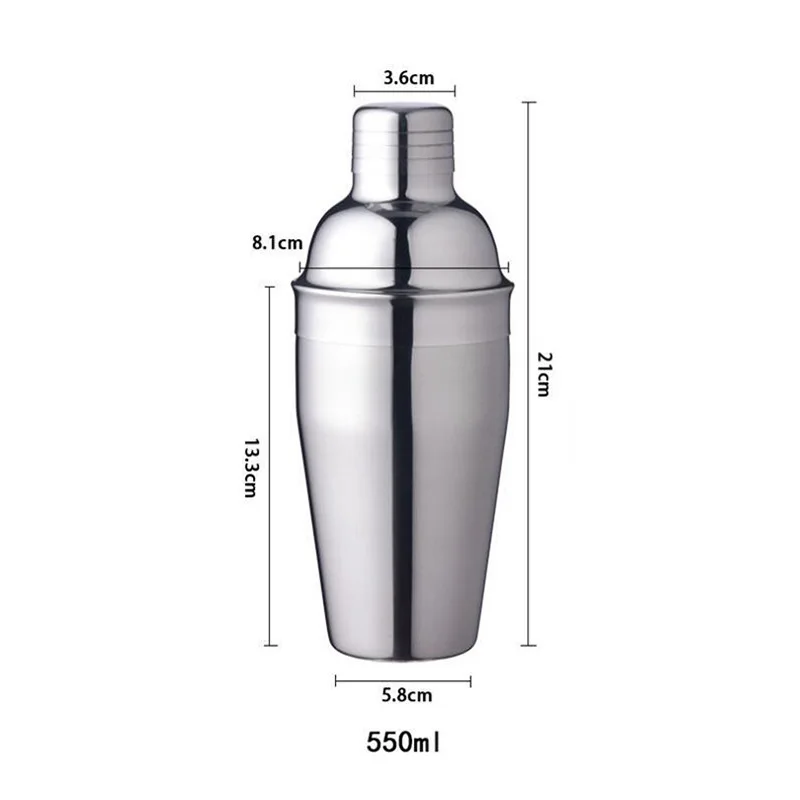 550ML Нержавеющая сталь шейкер для смешивания коктейля вино, Мартини Бостон-Шейкер для бармен пить вечерние Барные инструменты 550 мл/750 мл - Цвет: 550ML