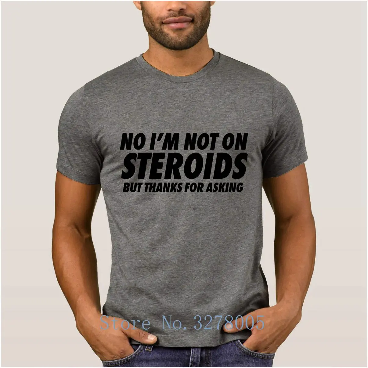 Белая футболка No I Am Not On Steroids но спасибо за вопрос новинка мужские футболки 2018