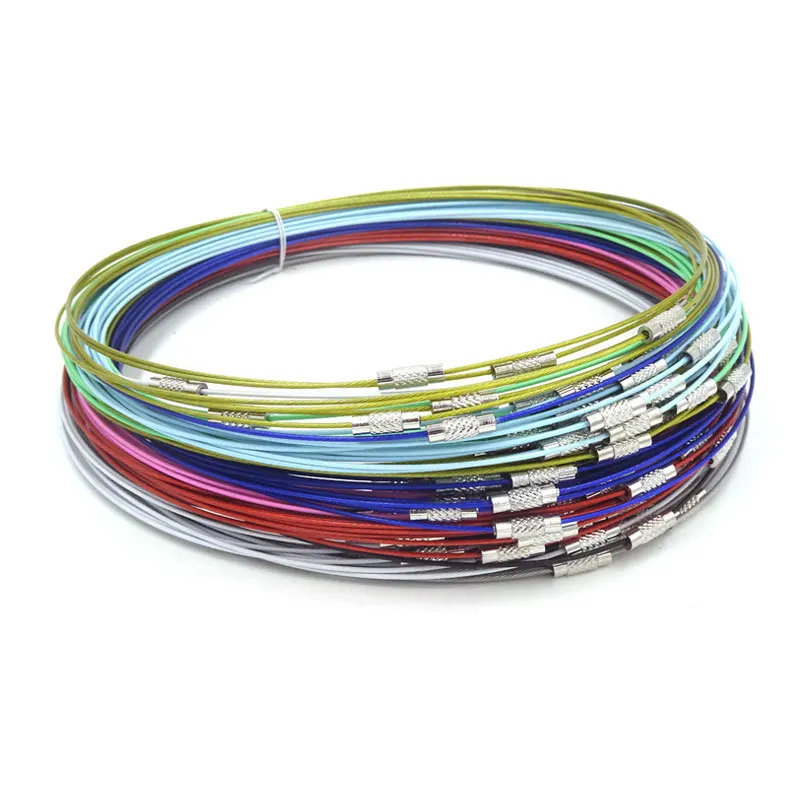 Wholesale 20pcs/lot 45cm Stainless Steel Wire Plated Color Collar Necklace For DIY Ms. choker Jewelry Accessories | Украшения и