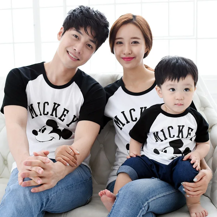2017 Одинаковая одежда для всей семьи матери и дочери Летняя хлопковая Футболка