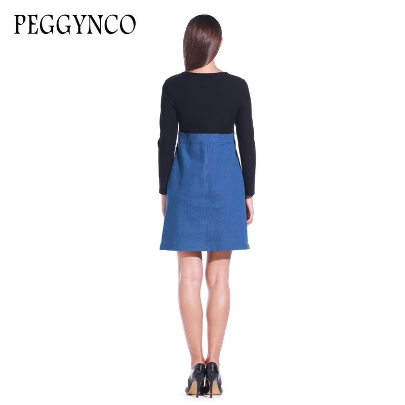 Новинка 2017 года Осень Джинсы Платье Для женщин О-образным вырезом Мягкие Тонкие