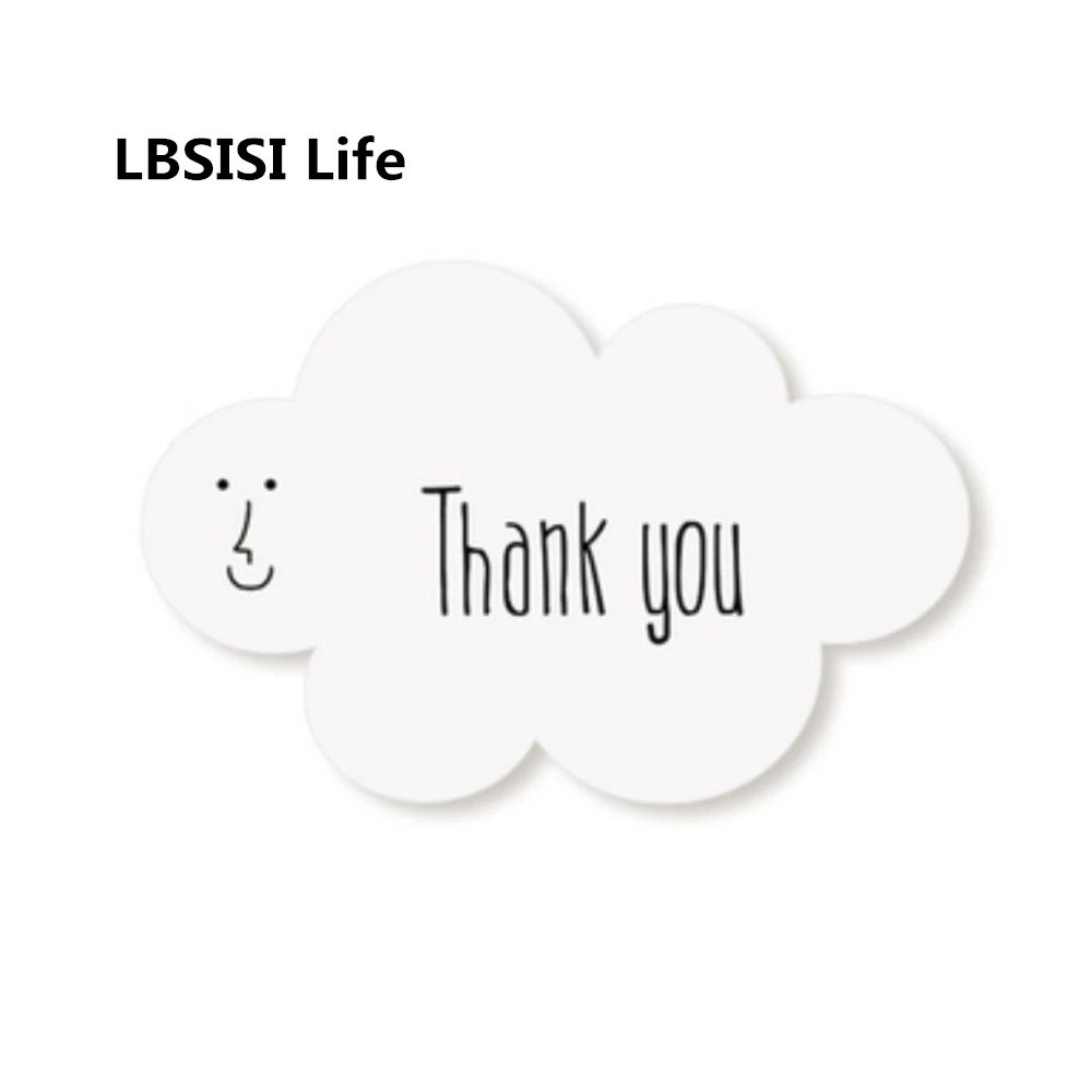 LBSISI Life 112 шт облачный смех спасибо бумажные наклейки декоративные этикетки печать скрапбук сделай сам подарок пирог печенье конфеты мешок на заказ