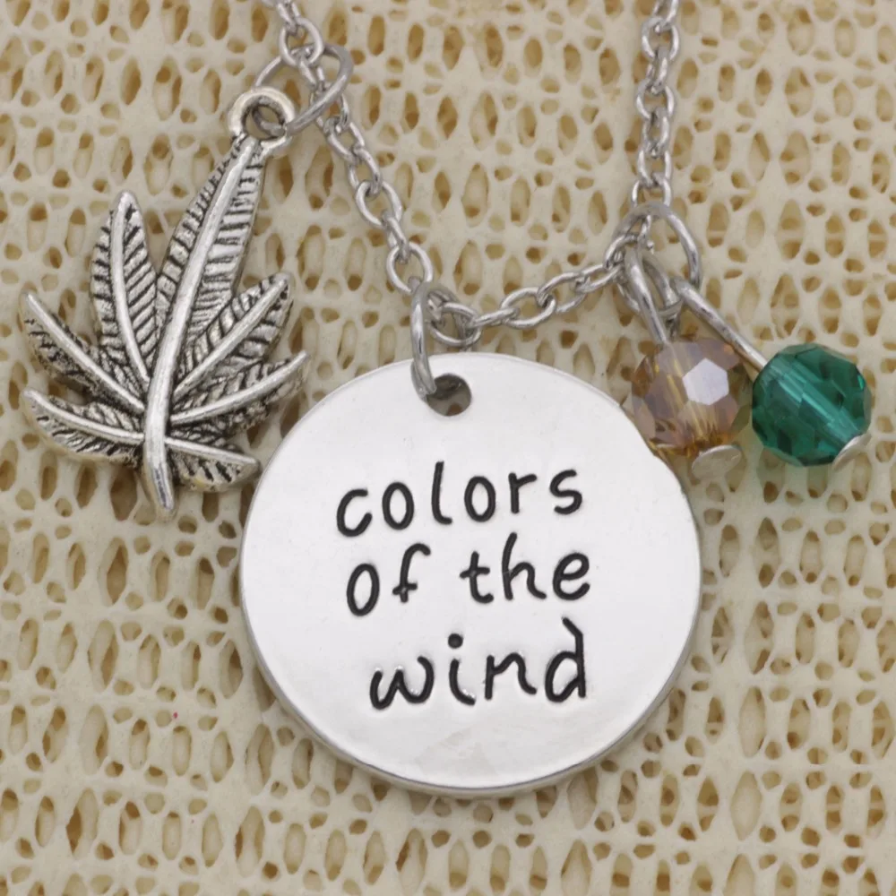 

Fashion Necklace leaf Colors of the wind crystal Gifts Alloy Necklace Chains Jewerly For Women N2013