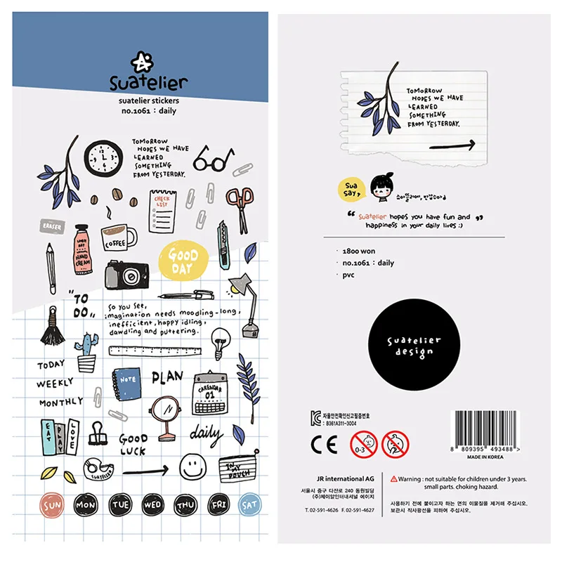 

Creative Soina Everyday Diary Sticker Scrapbook Decoration PVC Stationery DIY Stickers School Office Supply