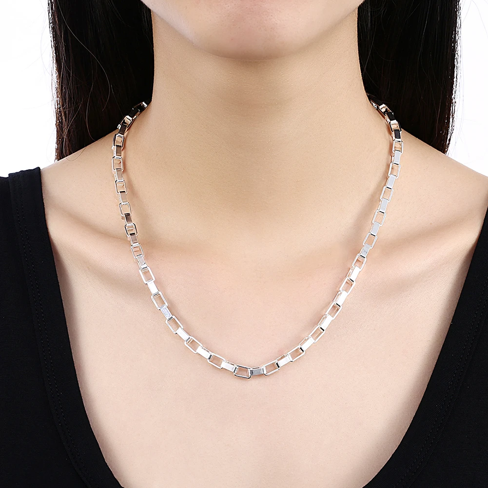 

Gorgeous New Fashion Figaro Silver Chain Necklace Women Men Jewelry Fashion Silver Plated For Lover Valentine's Day Gifts
