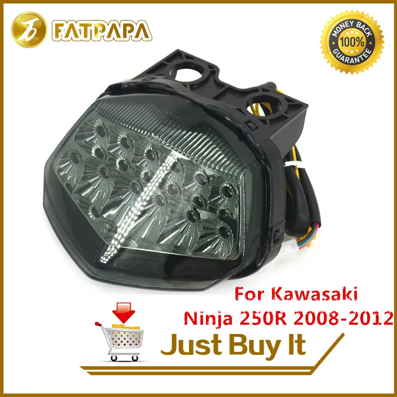 

NEW Motorcycle Accessories Rear tail light LED Rear Brake Turn Signal Tail Light Taillights Fit For Kawasaki Ninja250R 2008-2012