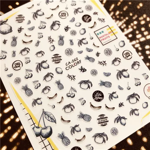 CA-283-284-285 фрукты стикеры 3D на ногти Nail Art Наклейки Шаблон инструмент для ногтевого дизайна украшения - Цвет: CA-262