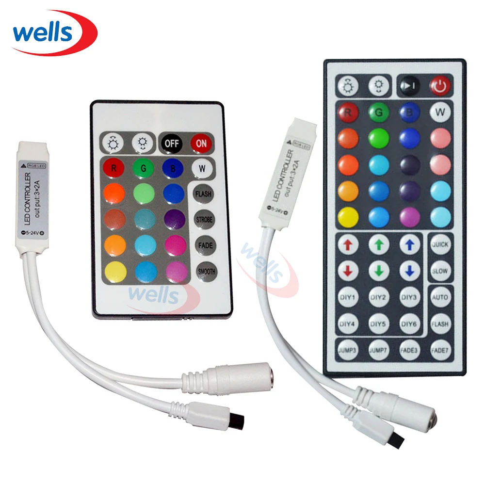 Последний светодиод 1 шт. 24 клавиши 44 LED IR Беспроводной RGB контроллер DC12V 6A