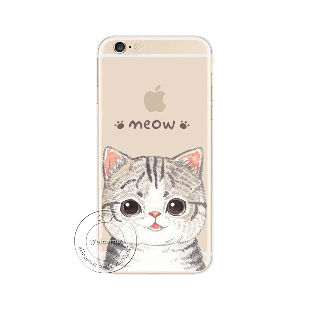 Жесткий пластиковый чехол с милым карикатурным котом для Apple iPhone X XS Max XR 4 4S 5 5S SE 5C 6 6S 7 8 Plus 6SPlus 7Plus 8Plus Coque on.