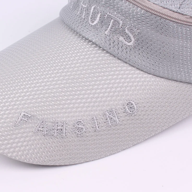 RoxCober Summer Unisex Mesh breathable Baseball Caps Empty top hat Snapback Quick drying Visors Detachable hats | Аксессуары для