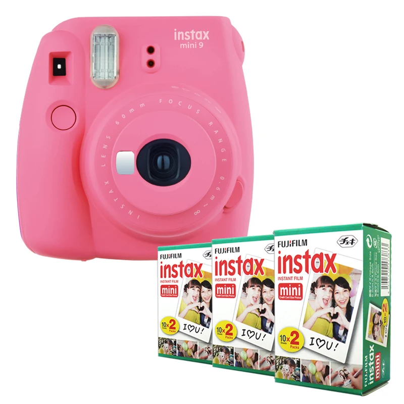 Fujifilm Instax Mini 9 розовая мгновенная камера с Фламинго + пленка Fuji 60 простая