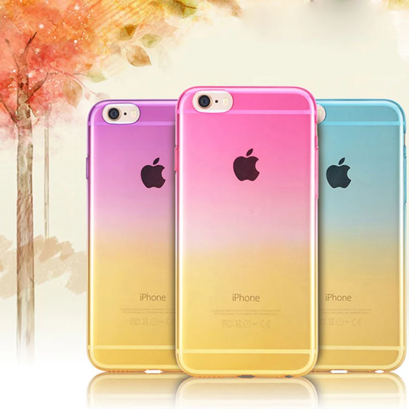 Постепенное Изменение Ombre Красочные ТПУ Мягкий Чехол Для iPhone 5 5S SE 5SE Радуга Ультра