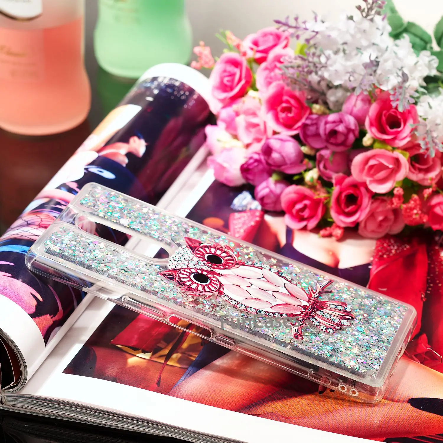 Чехол для sony Xperia XZ4 жидкий Блестящий песок прозрачный бриллиант со звездами 1