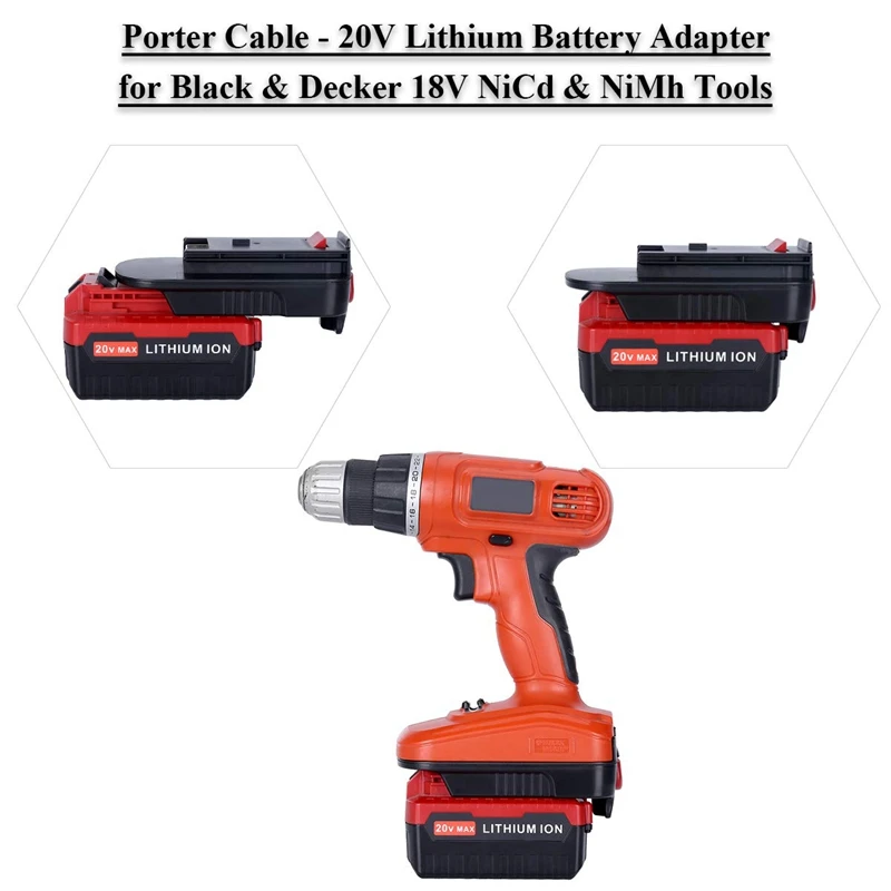 Hpa1820 20 в адаптер для преобразования батареи для Black Decker/Стэнли/Портер Кабель 20 В Макс литиевая батарея для Black Decker 18 в Ni-MH B