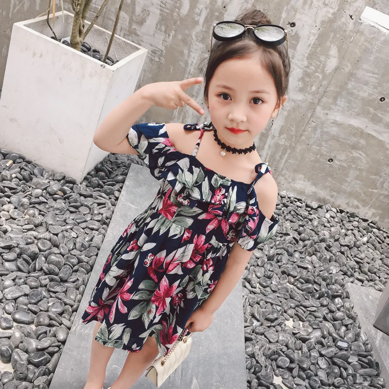 

2019 Baby Girls Dress Princess Pageant Floral Dress Bowknot Suspender Dresses for Holiday Cute Kids Clothes