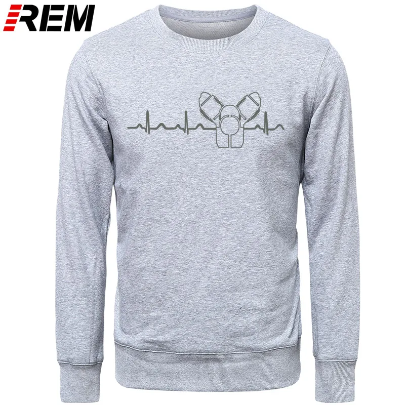GRAY GRAY REM хлопок o-образным вырезом пользовательские печатные мужские Moto Guzzi Heartbeat зеленые мужские Толстовки, Толстовки - Цвет: GRAY GRAY