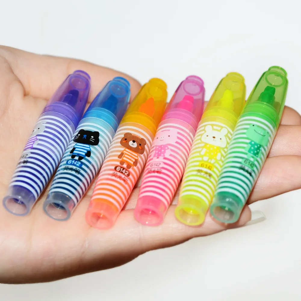 2 сумки 6 штук пакет мини Маркеры Ручка Kawaii животные маркировка ручка офисные